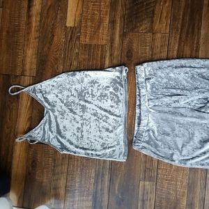 IJAK silver velvet lounge set